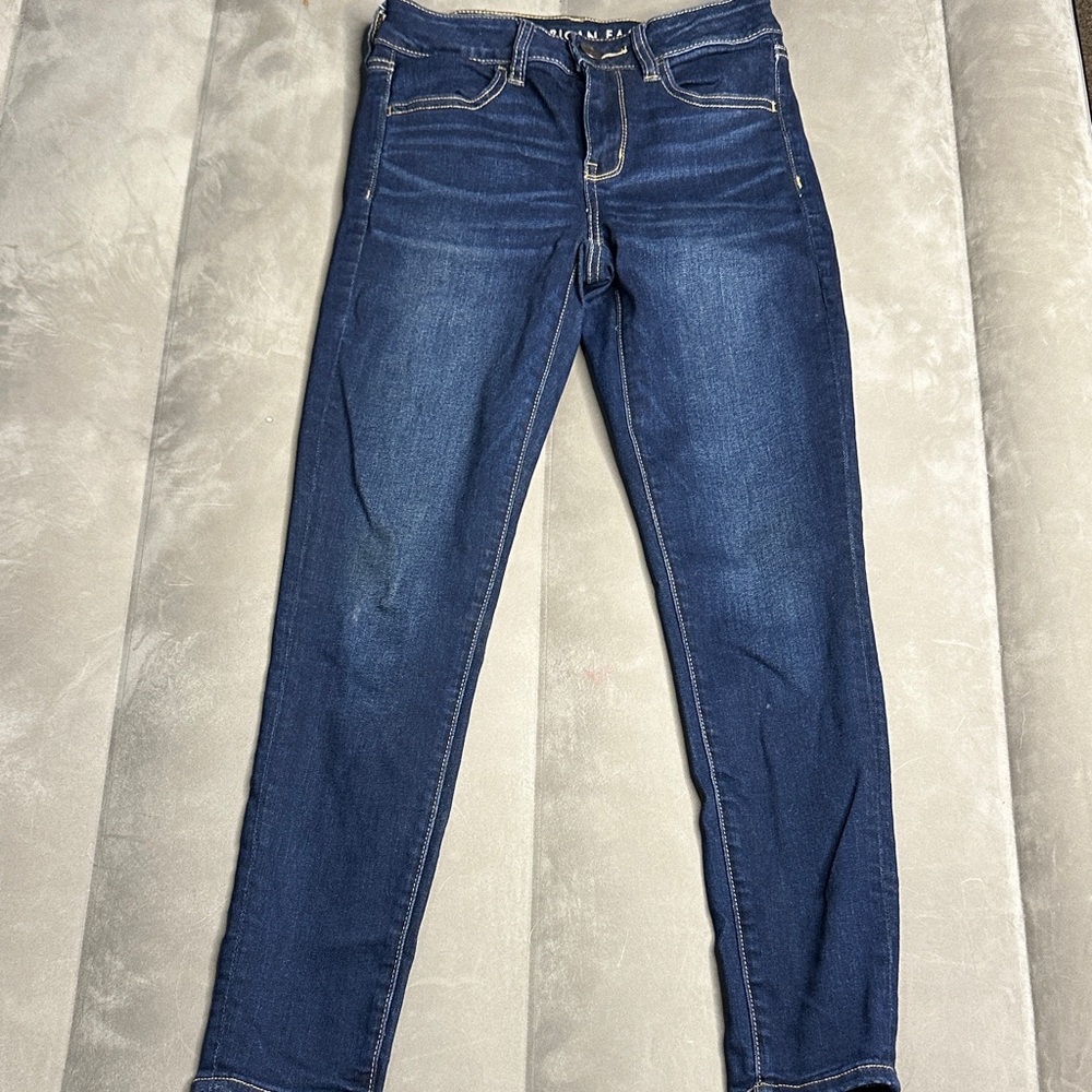 American Eagle Outfitters Dark Blue Skinny‎ Jeggings Size 2 Short